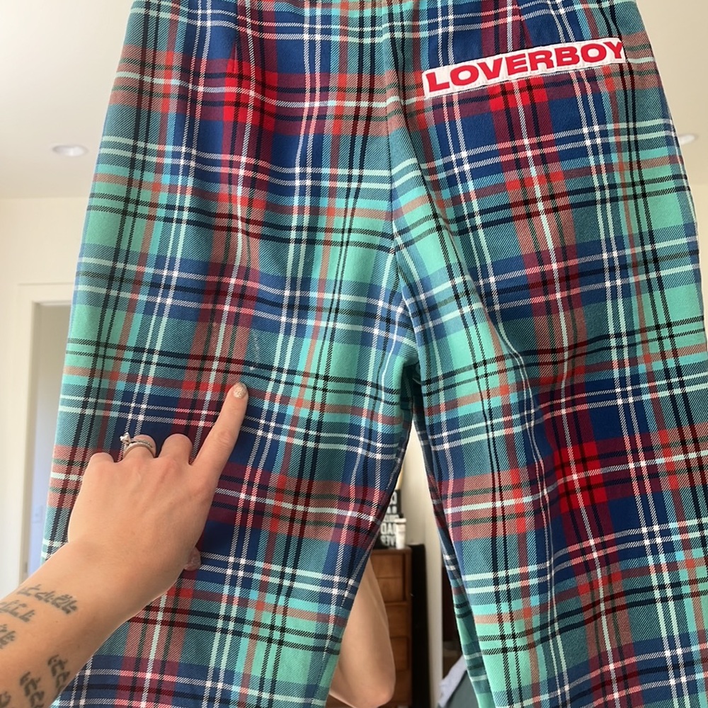 Charles Jeffrey LOVERBOY Red Blue Plaid Pants Women’s‎ XS (0) EUC - Picture 12 of 12